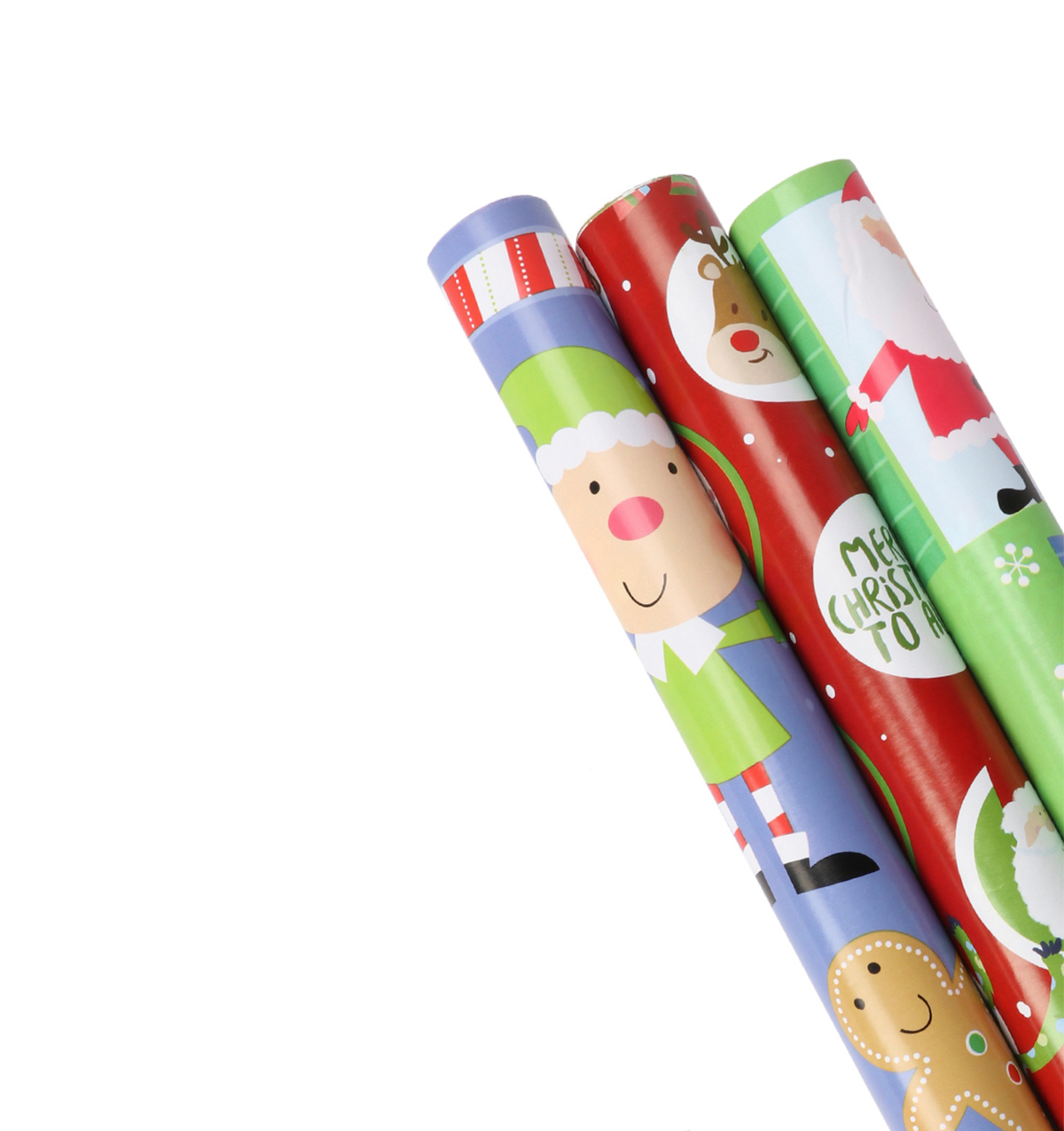 Traditional Kids Christmas Wrapping Paper - 3 Roll Pack