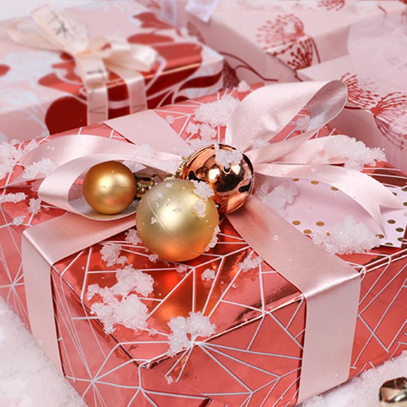 Rose Gold Foil &quot;Geometric&quot; Wrapping Paper Roll