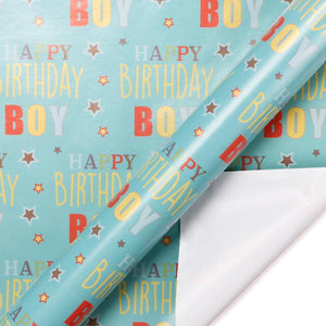 Birthday Boy "Happy Birthday" Wrapping Paper Sheets