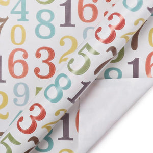 Birthday Boy "Numbers" Wrapping Paper Sheets