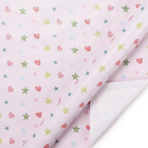 Birthday Girl "Hearts & Stars" Wrapping Paper Sheets