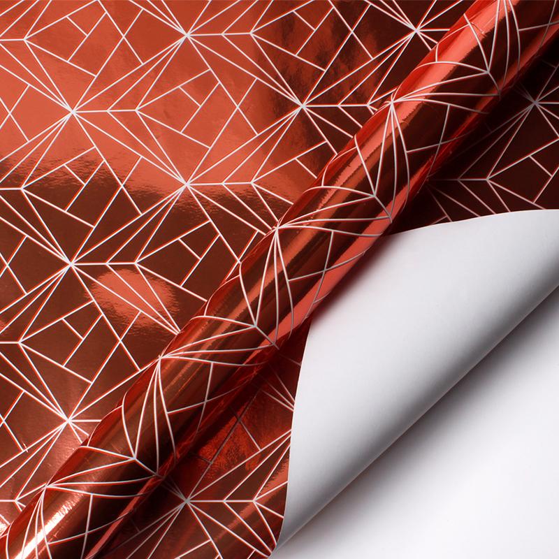 Rose Gold Foil &quot;Geometric&quot; Wrapping Paper Roll