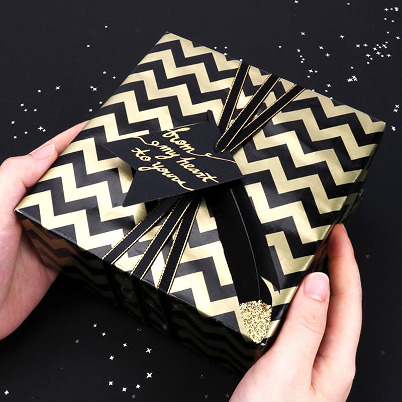 Metallic Foil &quot;Chevron/Dot/Geometric&quot; Wrapping Paper