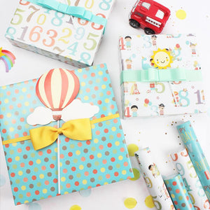 Polka Dot Confetti Turquoise/Multi Wrapping Paper Sheets