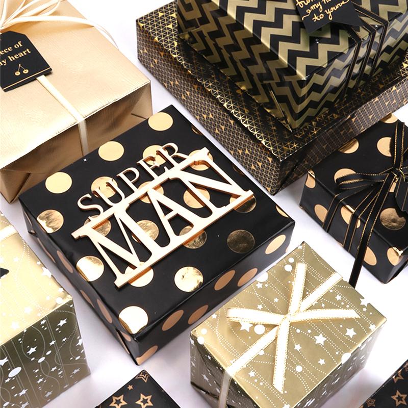 Metallic Foil &quot;Chevron/Dot/Geometric&quot; Wrapping Paper
