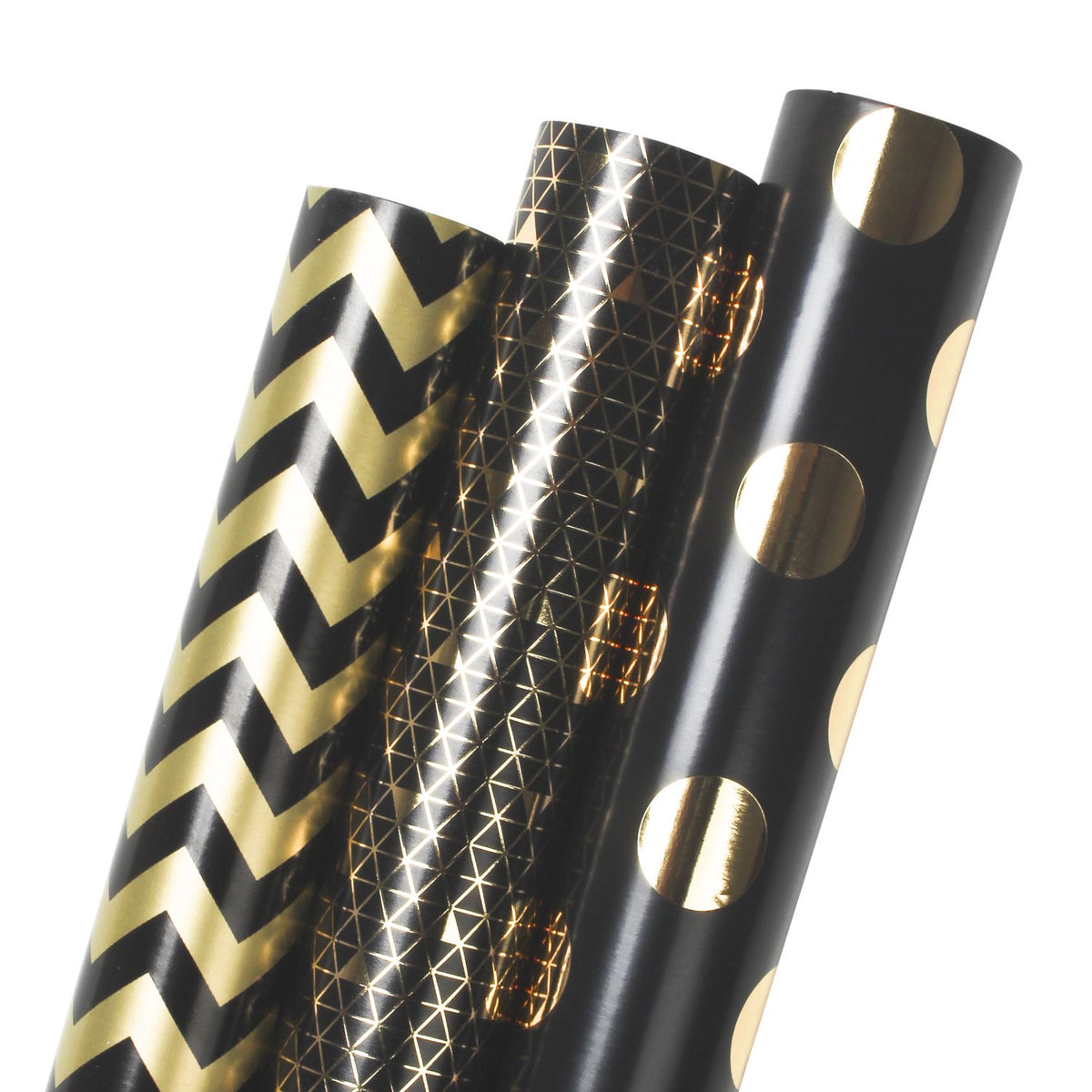 Metallic Foil &quot;Chevron/Dot/Geometric&quot; Wrapping Paper