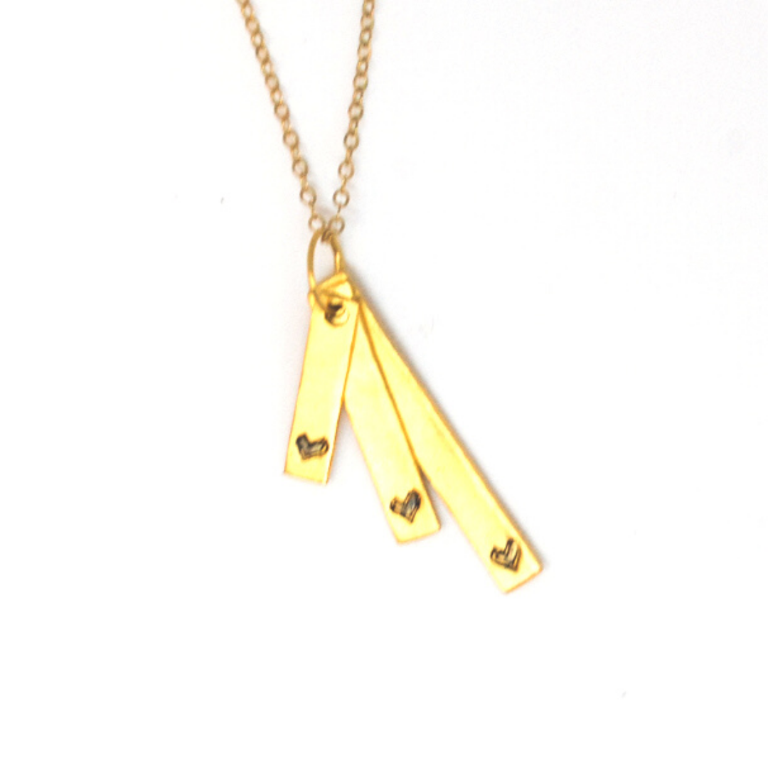 Cascading Bars Heart Necklace