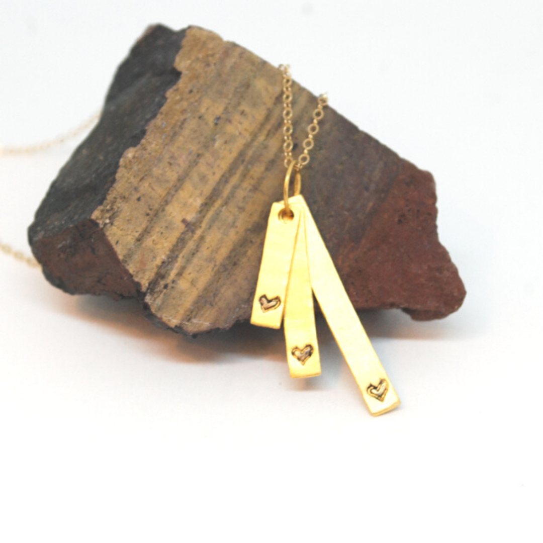 Cascading Bars Heart Necklace