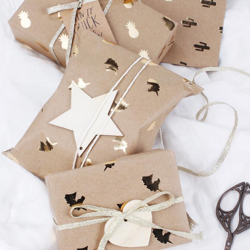 Gold Foil Wrapping Paper - 4 Roll Pack