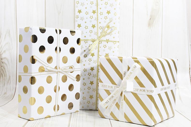 Elegant Stripes/Stars/Dots Wrapping Papers