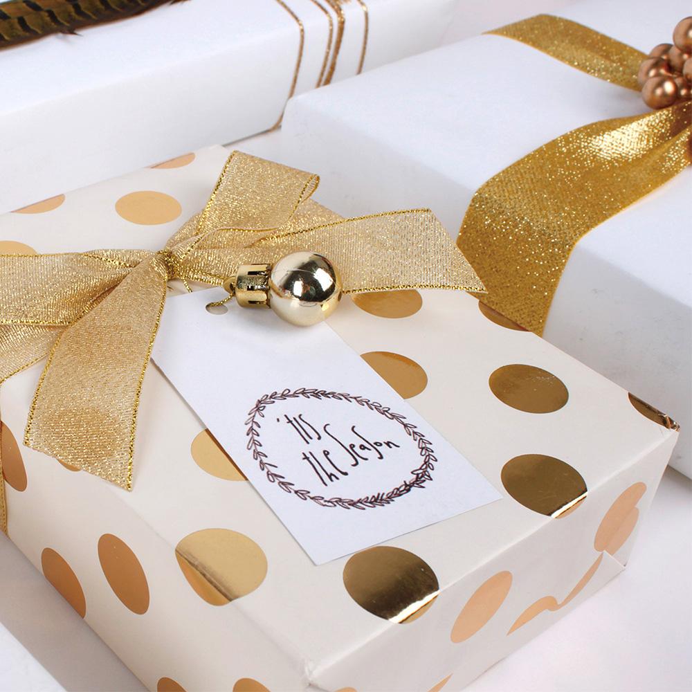 Elegant Gold Wrapping Paper - 3 Roll Pack