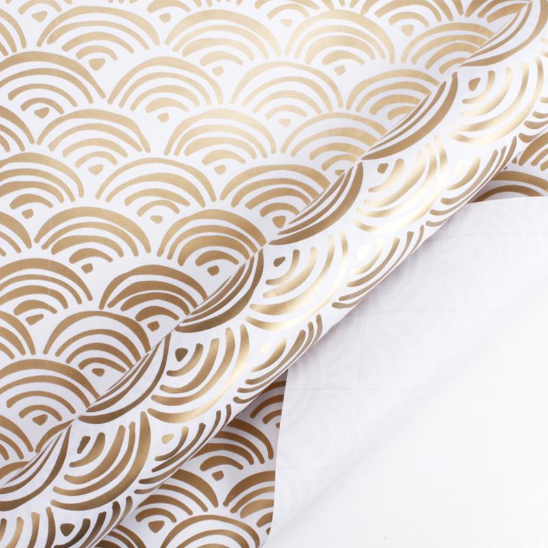 Gold Rainbows Wrapping Paper Roll (30&quot; X 10&#39;) White/Gold