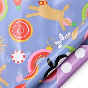 Reversible "Christmas & Polka Dot" Wrapping Paper Sheets