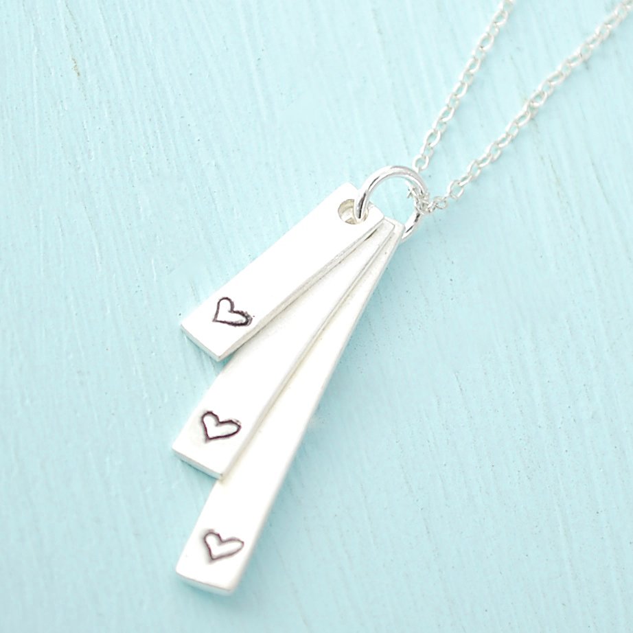 Cascading Bars Heart Necklace