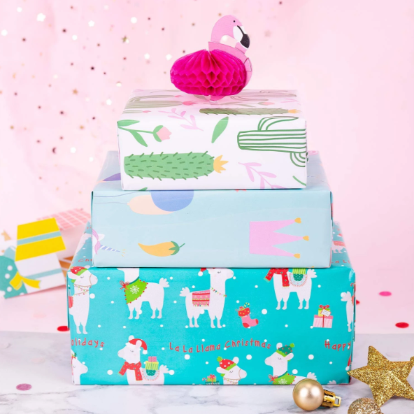 Christmas Llamas Wrapping Paper Sheets