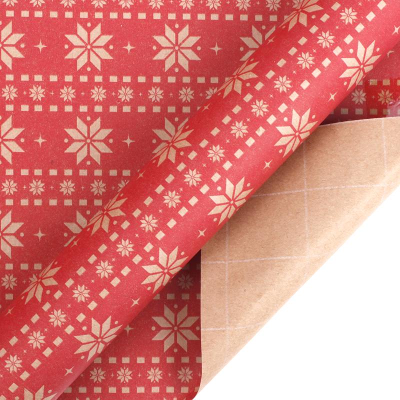 Christmas Knit Wrapping Paper - Red/Natural | Meraki Paper