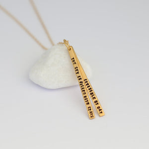 "The sky is filled with stars, invisible by day.” – Henry Wadsworth Longfellow Quote Necklace