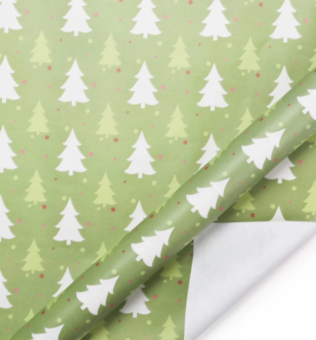 Christmas Tree Green Kraft Wrapping Paper Sheets