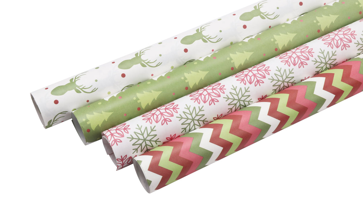 Christmas Tree Green Kraft Wrapping Paper Sheets