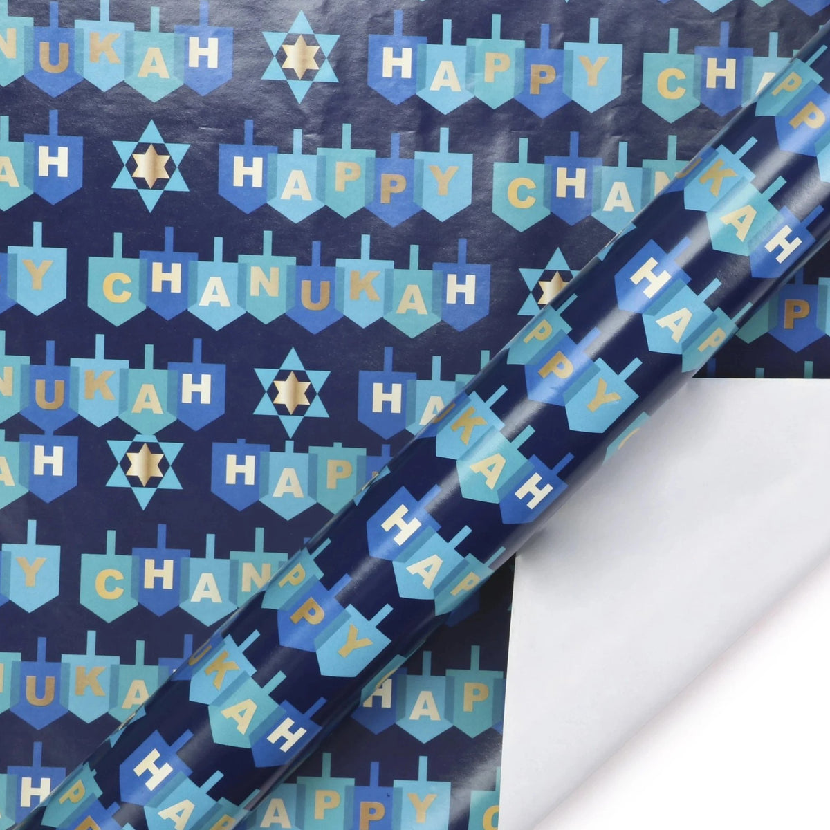 Happy Chanukah Wrapping Paper Sheets - Blue/Multi