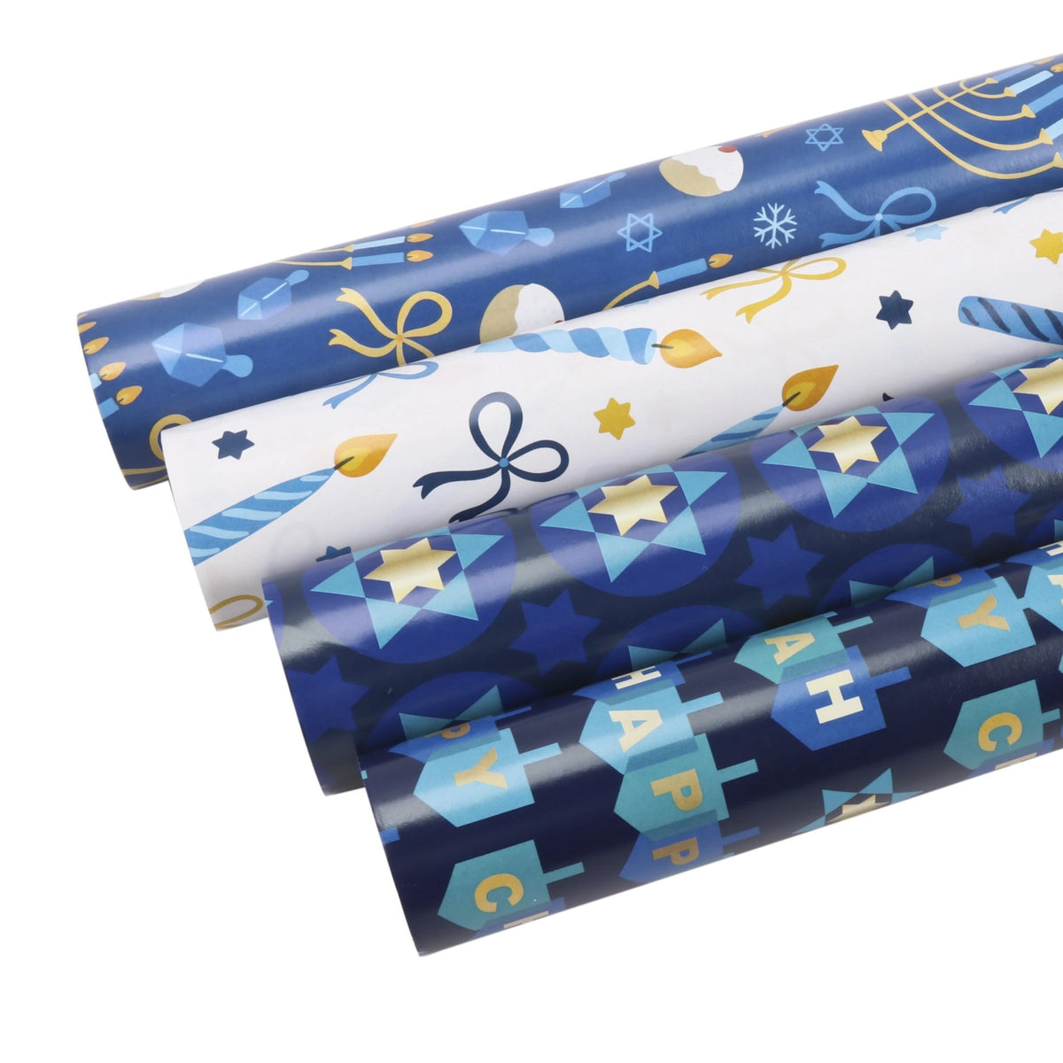 Chanukah Candles Wrapping Paper Sheets - White/Multi