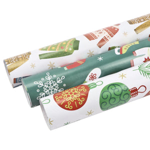 "Ugly Xmas Sweater & Ice Skates" Wrapping Paper Sheets