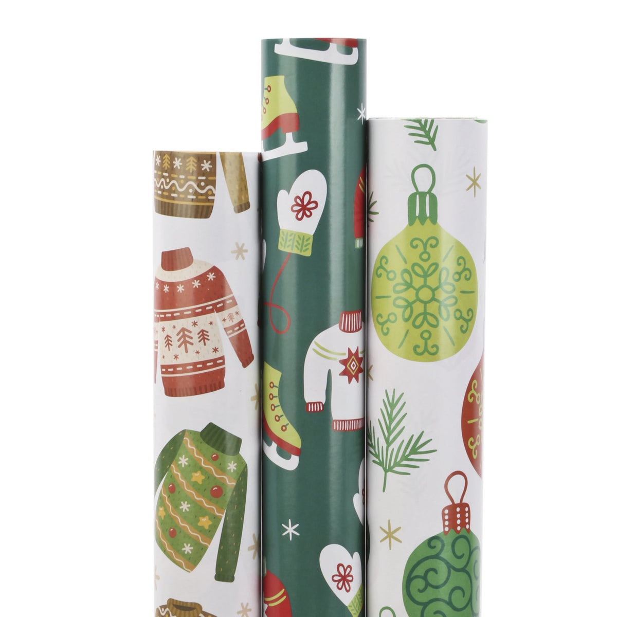 &quot;Ugly Xmas Sweater &amp; Ice Skates&quot; Wrapping Paper Sheets