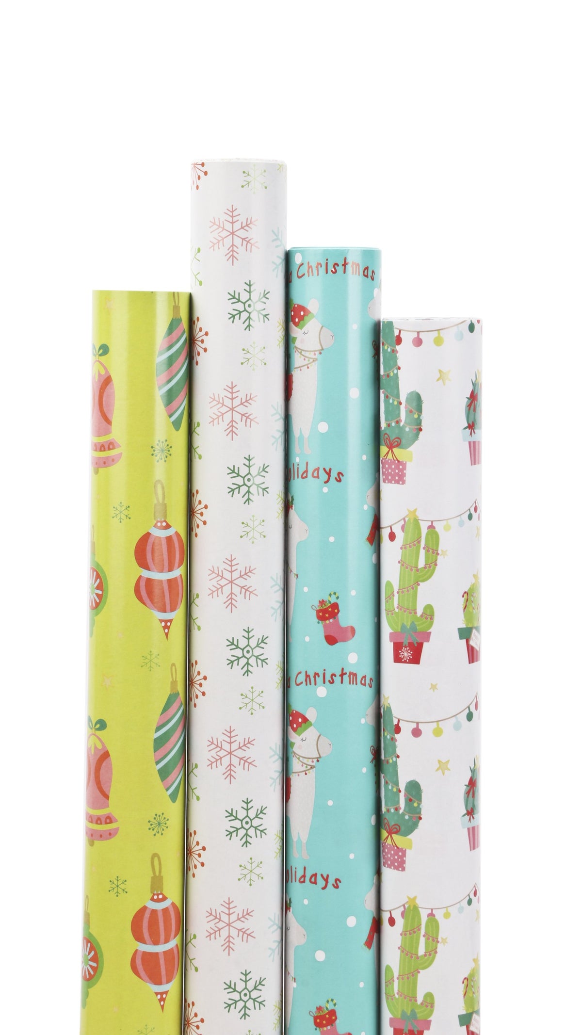 Green/Red Ornaments Wrapping Paper Sheets