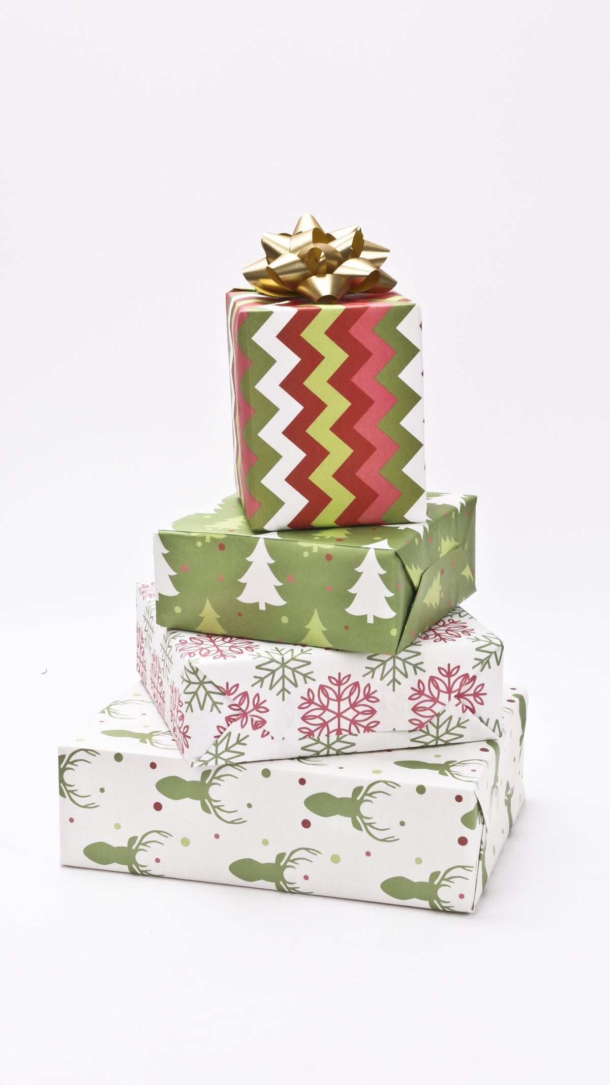 Christmas Tree Green Kraft Wrapping Paper Sheets