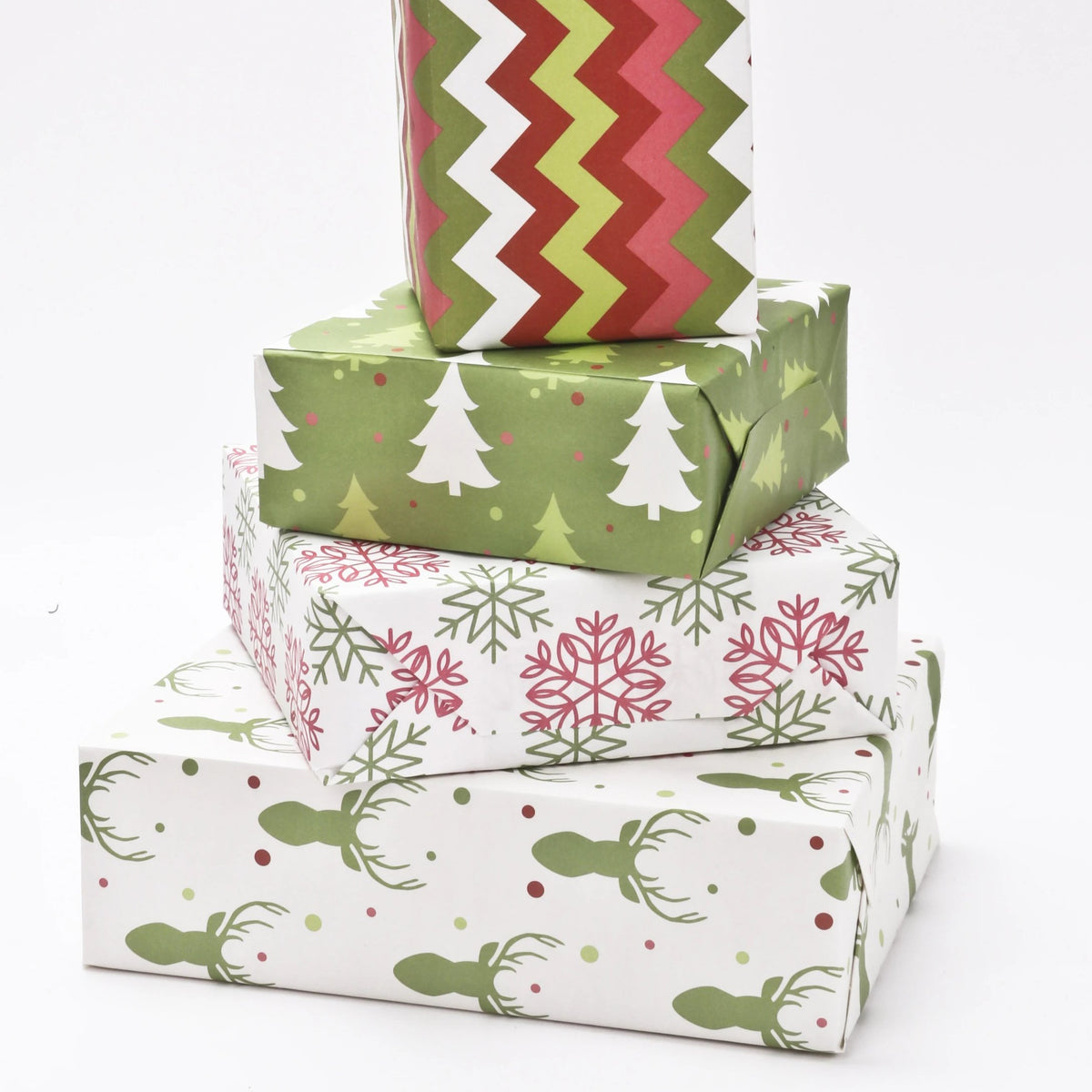 Christmas Chevron Kraft Wrapping Paper Sheets
