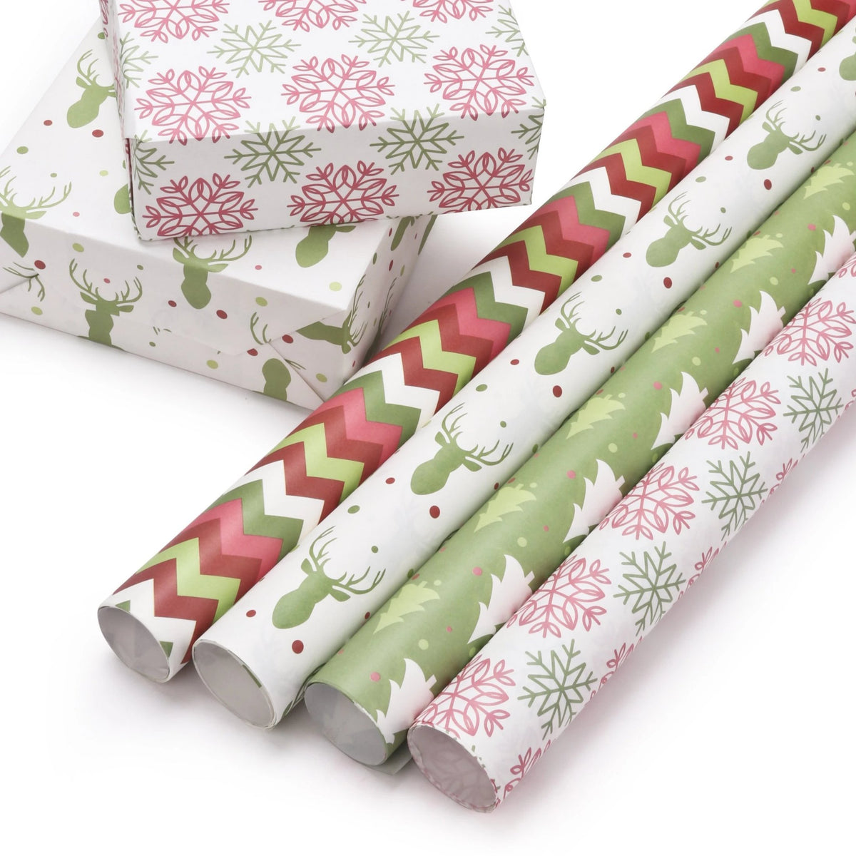Christmas Chevron Kraft Wrapping Paper Sheets