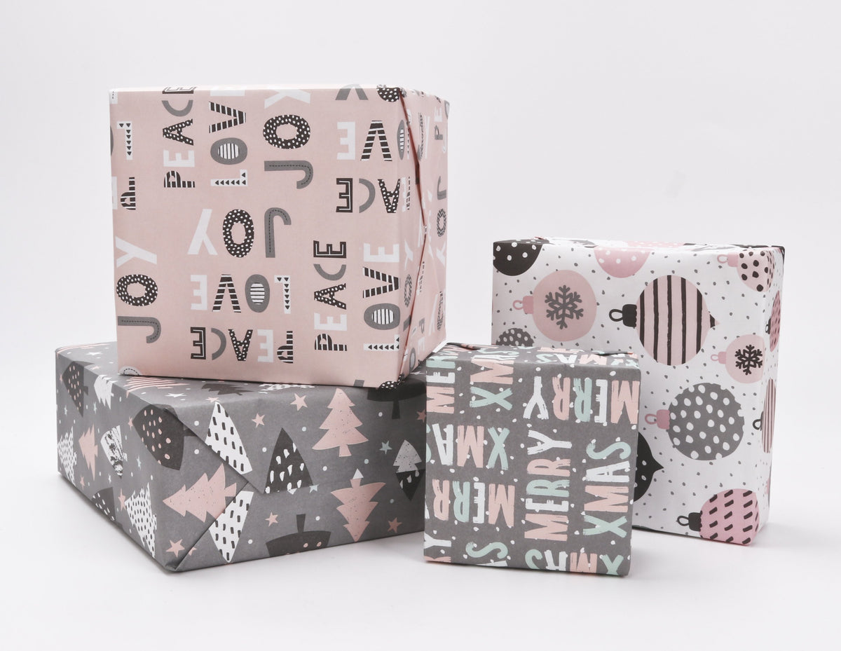 &quot;Peace Love Joy&quot; Wrapping Paper Sheets
