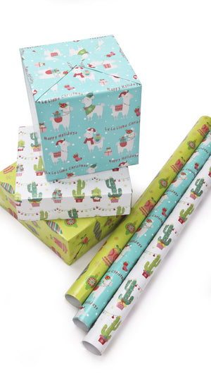 Green/Red Ornaments Wrapping Paper Sheets