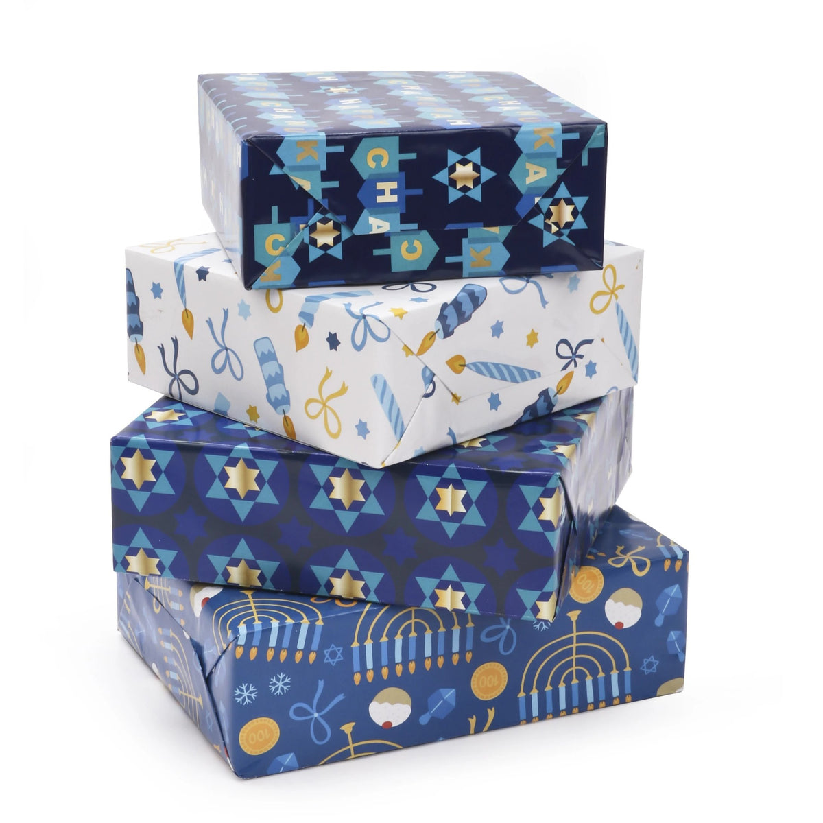 Chanukah Menorah Wrapping Paper Sheets