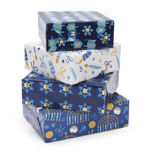 Chanukah Candles Wrapping Paper Sheets - White/Multi