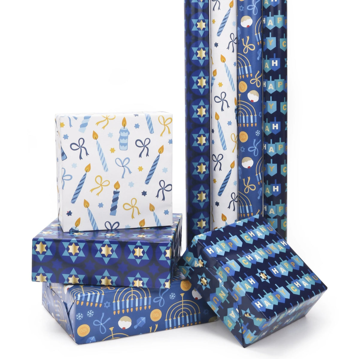 Chanukah Star of David Wrapping Paper Sheets