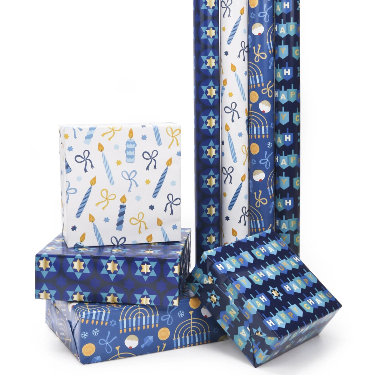 Chanukah Menorah Wrapping Paper Sheets