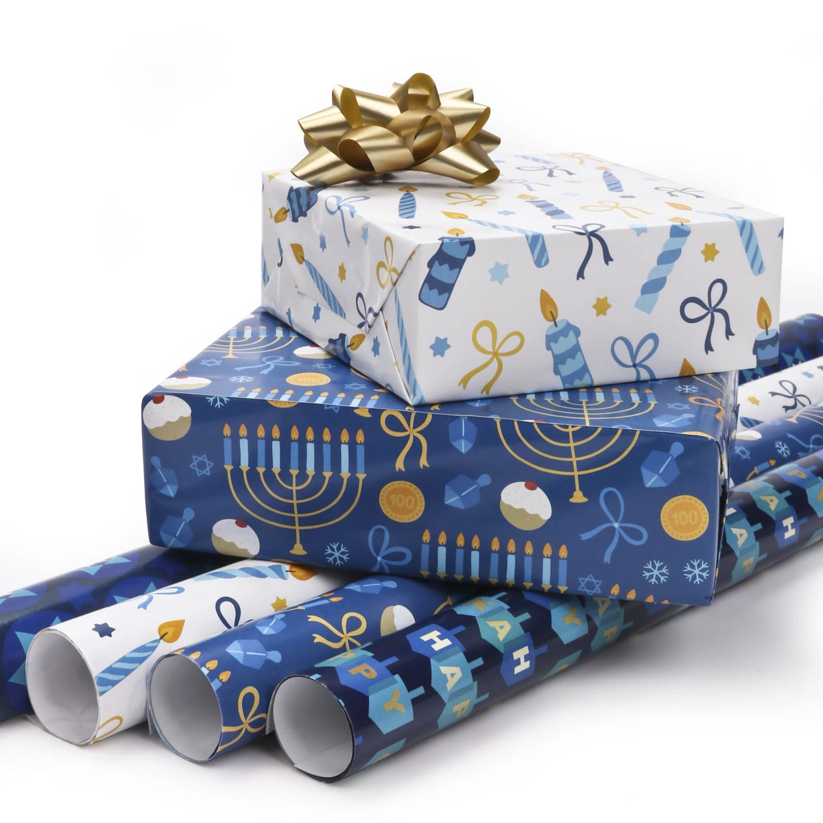 Chanukah Menorah Wrapping Paper Sheets