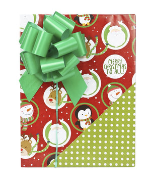 Traditional Kids Christmas Wrapping Paper - 3 Roll Pack