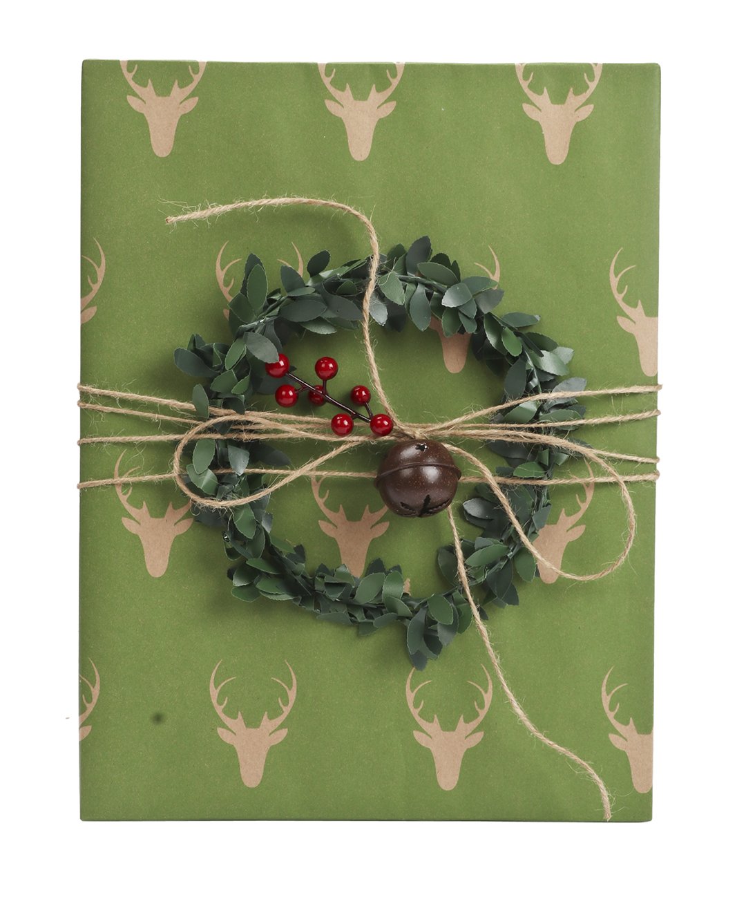 Reindeer Stencil Kraft Wrapping Paper Roll
