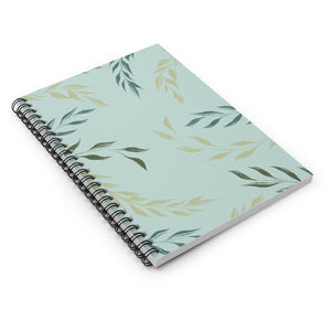 Meraki Paper - Aegean Windy Leaves Spiral Notebook - Laid Flat