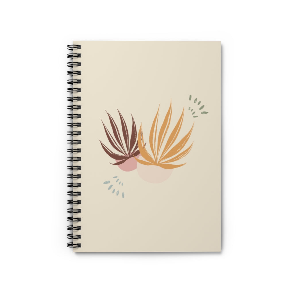 Meraki Paper - Autumn Palms Spiral Notebook - Front View