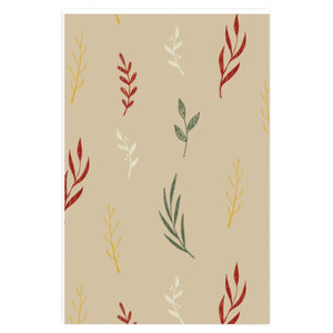 Meraki Paper - Beige Holiday Wrapping Paper - Colorful Garland - 24x36