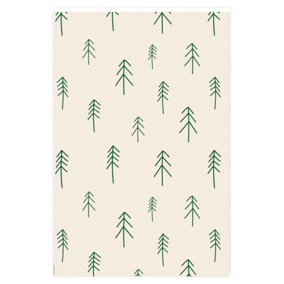 Meraki Paper - Beige Holiday Wrapping Paper - Evergreen Forest - 24x36