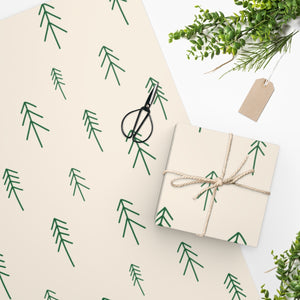 Meraki Paper - Beige Holiday Wrapping Paper - Evergreen Forest - In Use