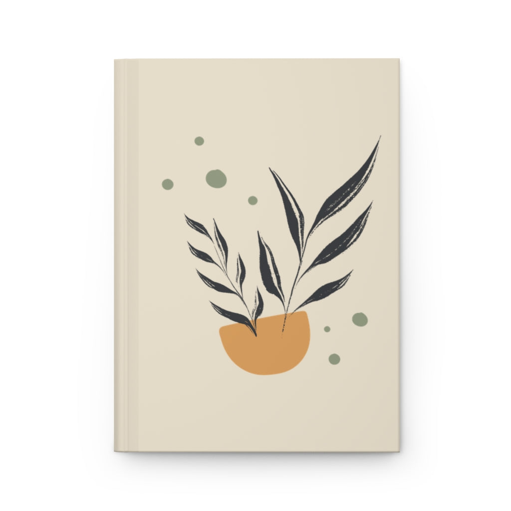 Meraki Paper - Black Branches in Bowl in Ecru Hardcover Journal - Front View