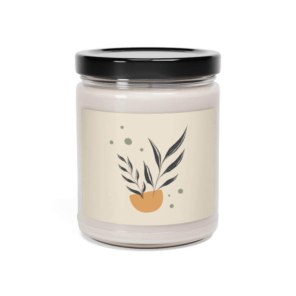 Meraki Paper - Black Leaves in Bowl Scented Soy Wax Candle - Closed