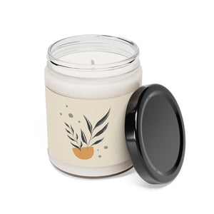 Meraki Paper - Black Leaves in Bowl Scented Soy Wax Candle - Open