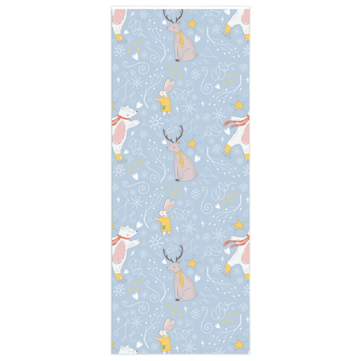 Meraki Paper - Blue Holiday Wrapping Paper - Holiday Animals - 24x60