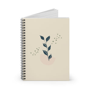 Meraki Paper - Blue Leaves Spiral Notebook - Standing Up